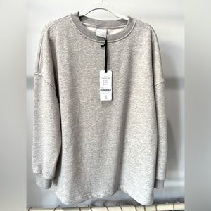 NWT VARLEY oversized grey crew neck sweatshirt